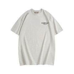 ESSENTIALS Double Line High Street American Loose Couple Trendy Large Size Plush T-shirt Short Sleeve Men's Summer (1)