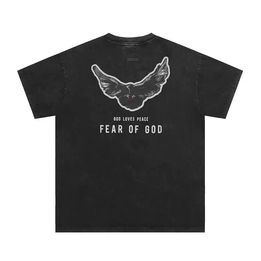 Fear of God Essentials Back Wing Dove Graphic Loose Crew Neck Short Sleeve T-Shirt