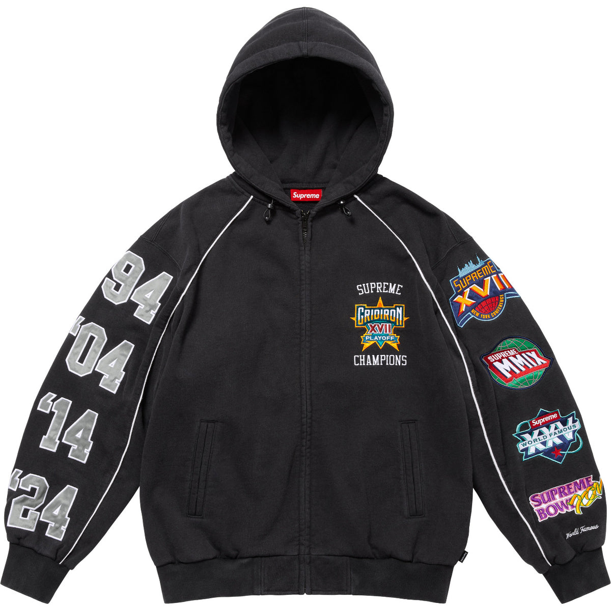 Supreme Champion Patches Hooded Zip Jacket