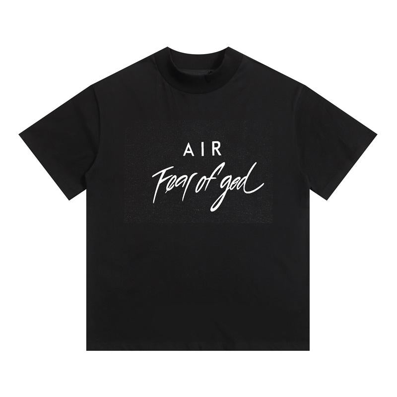 Fear of God Essentials AIR Script Logo Mock Neck Loose Short Sleeve T-Shirt