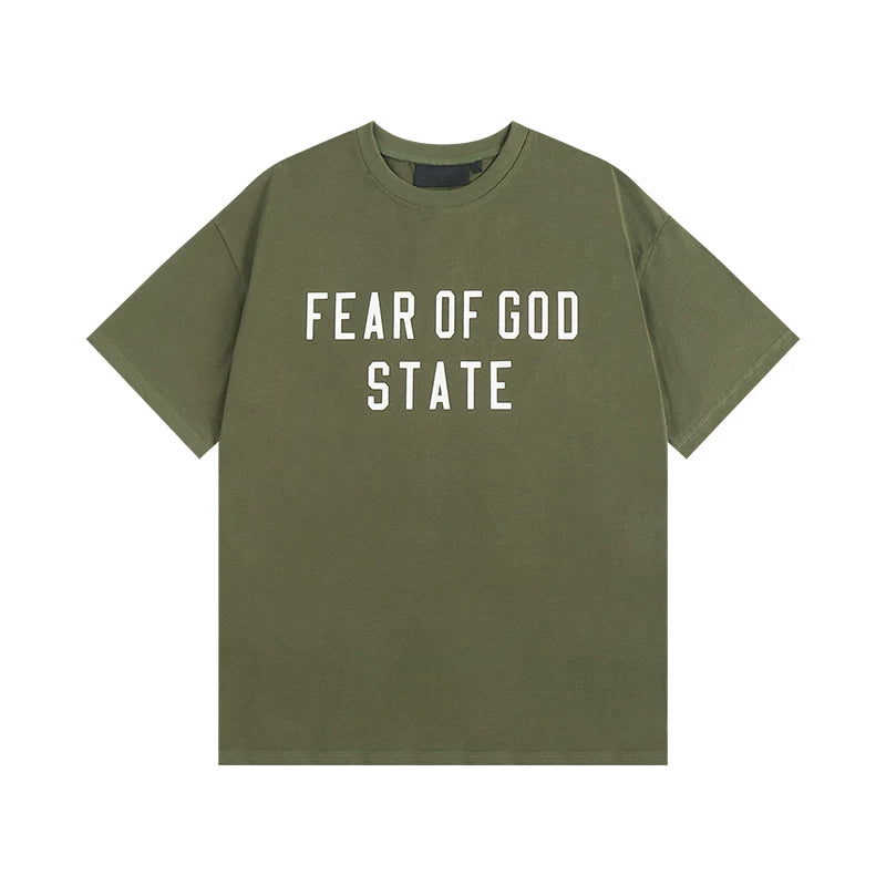 FOG Double Line ESSENTIALS Short Sleeve European and American High Street Loose Summer Couple Round Neck T-shirt Cotton Half Sleeve Men and Women (5)