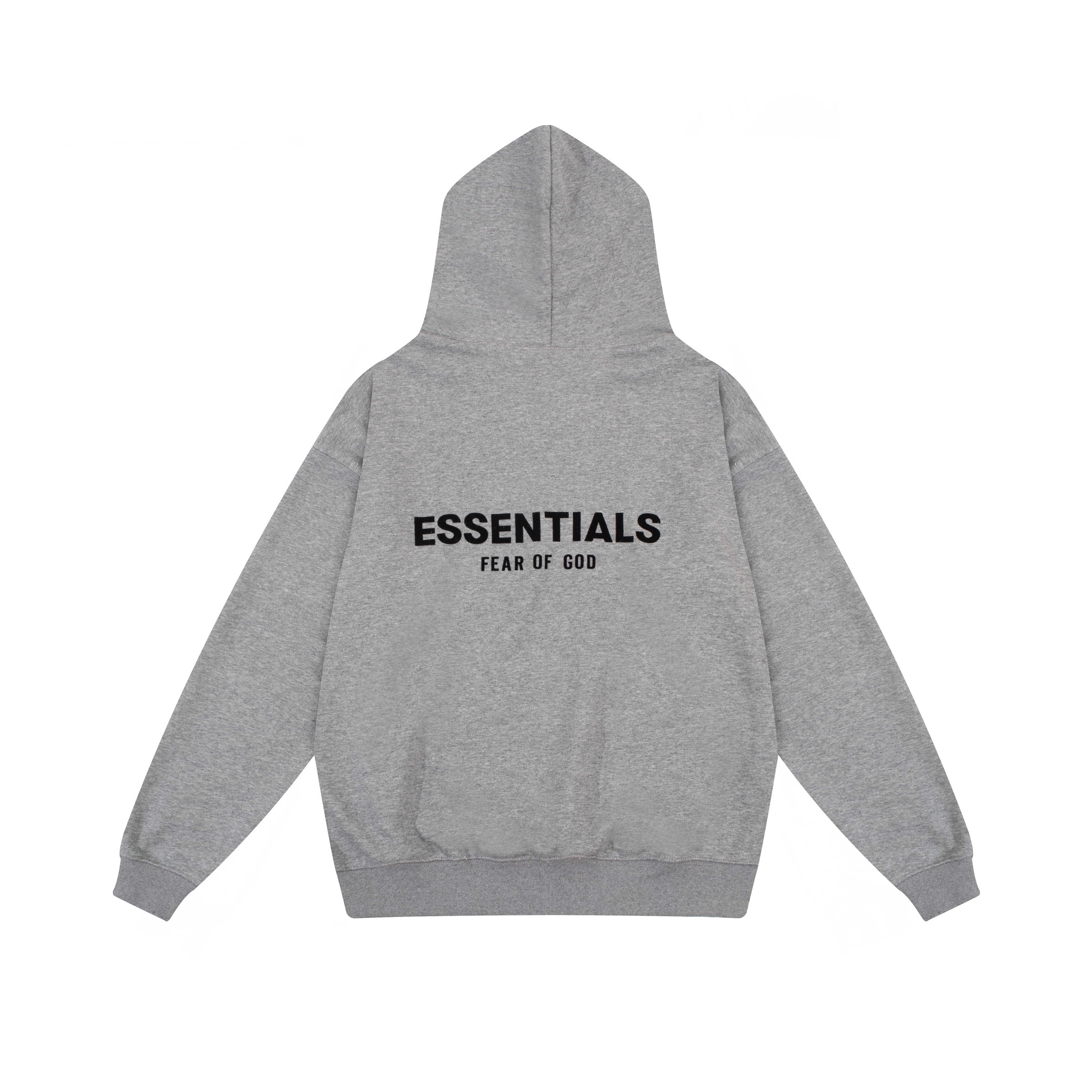 Fear Of God Essentials Heather Grey Chest Text Logo Hooded Sweatshirt
