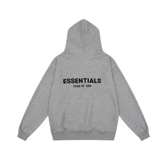 Fear Of God Essentials Heather Grey Chest Text Logo Hooded Sweatshirt