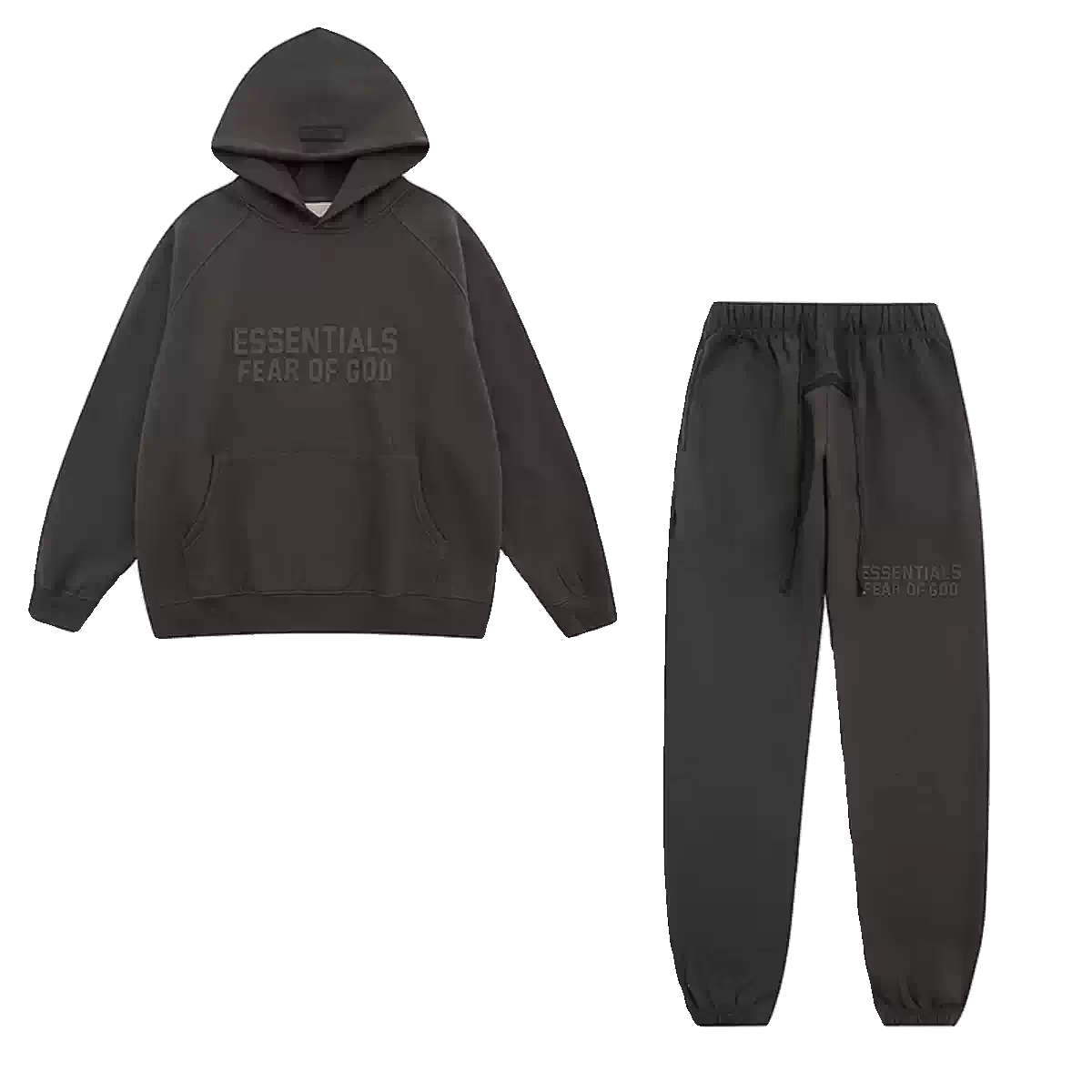ESSENTIALS Charcoal Embossed Logo Tracksuit Set