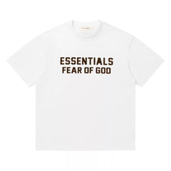 Fear of God Essentials Leopard Print Letter Logo Loose Crew Neck Short Sleeve T-Shirt