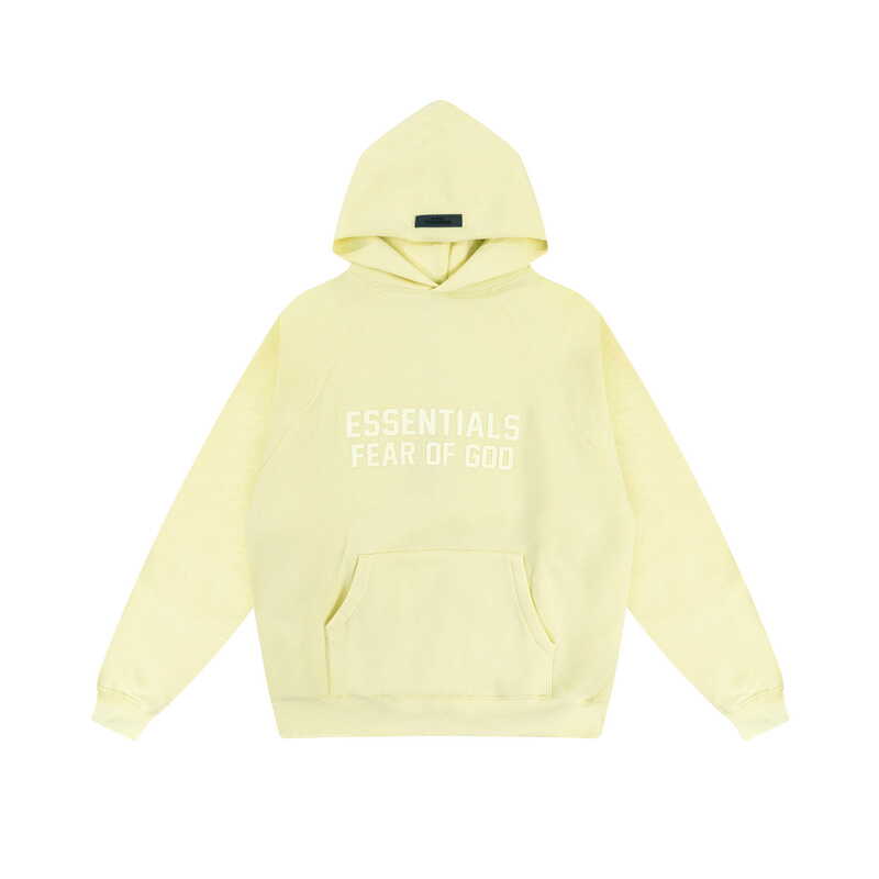 Fear of God Essentials Tonal Front Logo Pullover Hoodie Pale Yellow