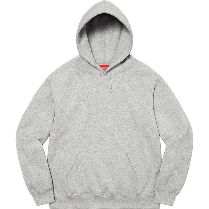 Supreme Back Vertical Logo Hoodie Heather Grey