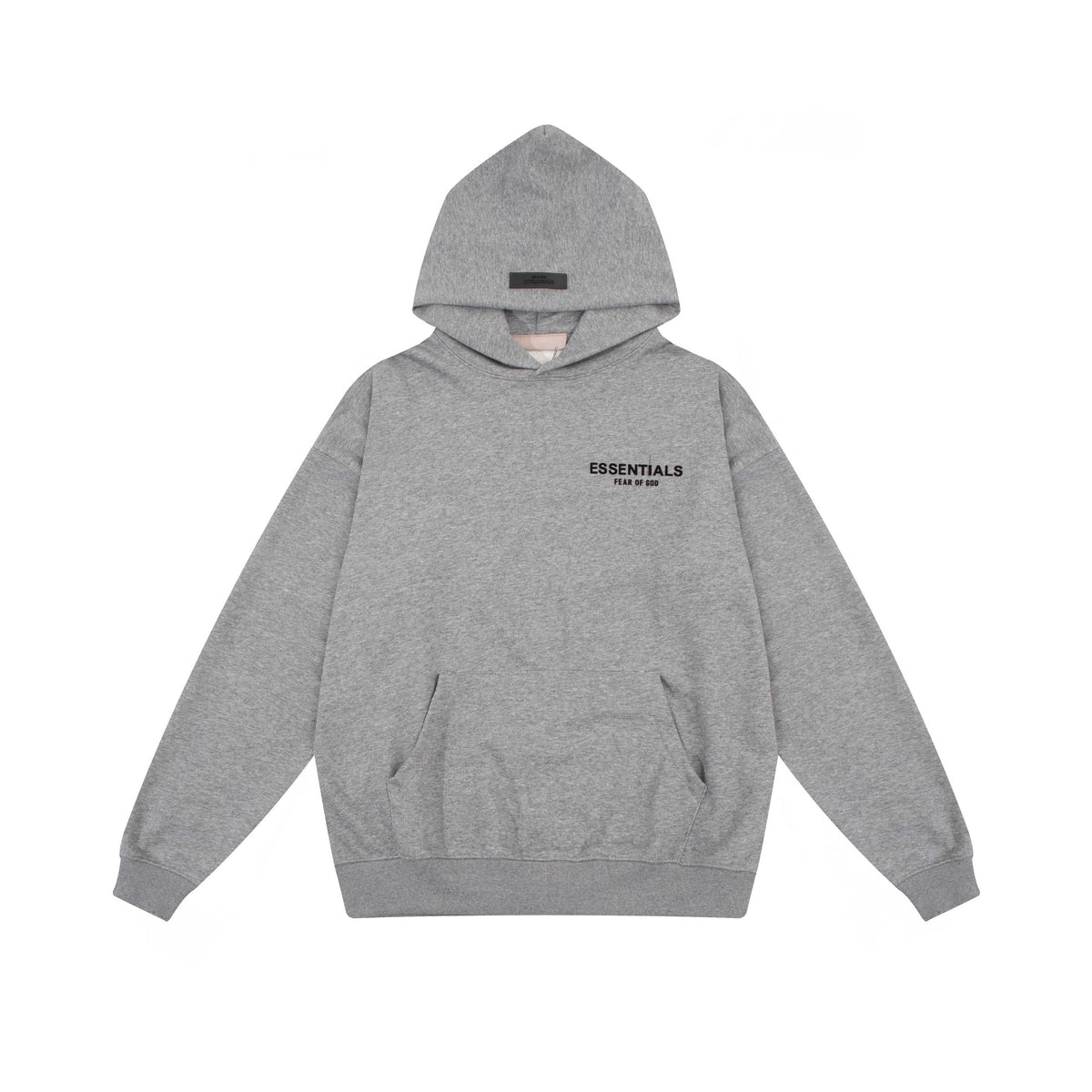 Fear Of God Essentials Heather Grey Chest Text Logo Hooded Sweatshirt