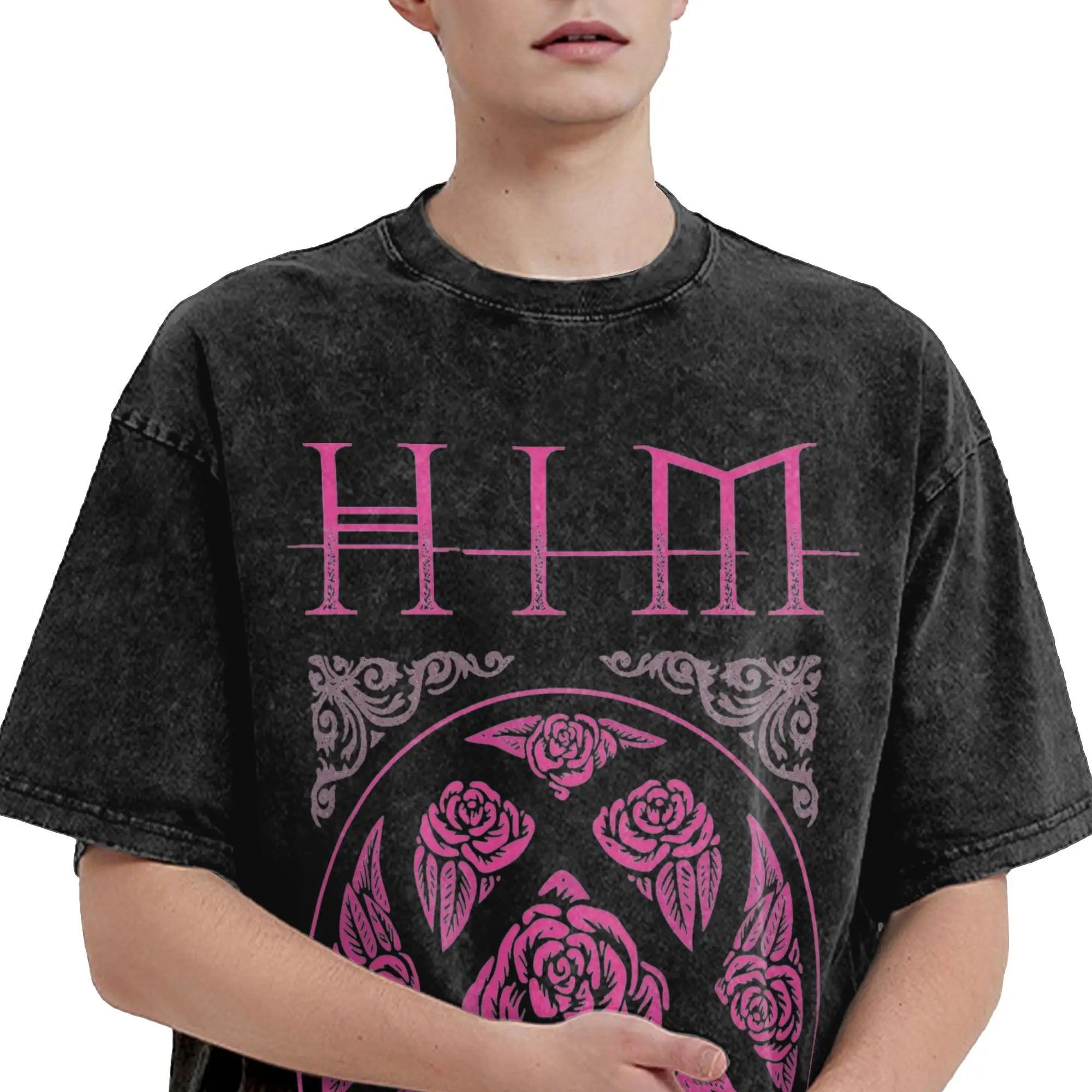 HIM Band Ville Valo Heartagram Summer T-Shirt | Y2K Funny Casual Tee